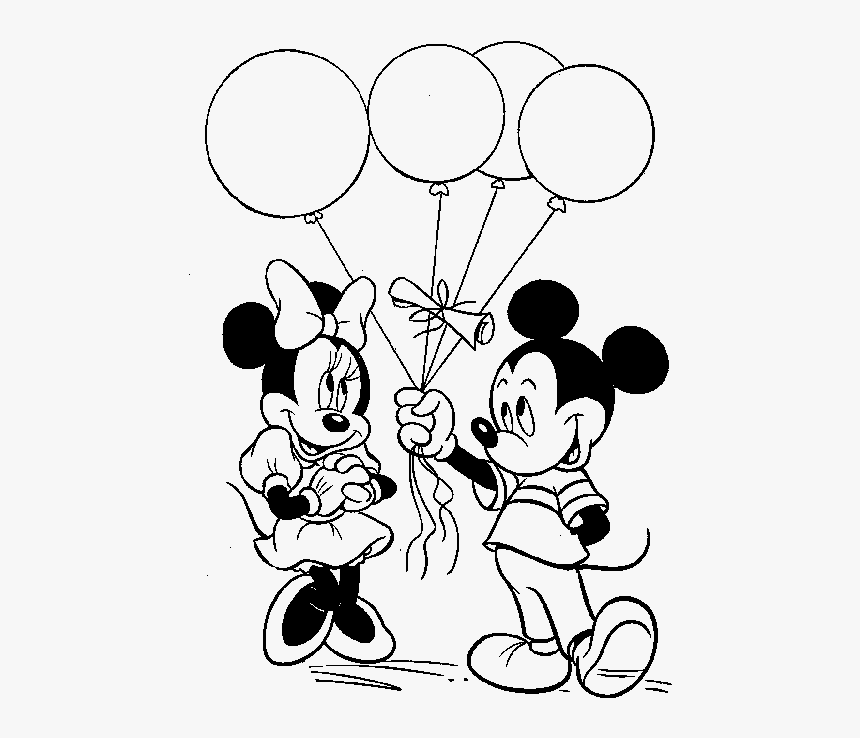 Mickey And Minnie Colouring Page, HD Png Download, Free Download