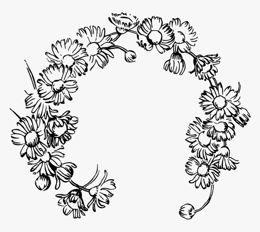 Flower Chain Drawing , Png Download - Daisy Chain Drawing, Transparent Png, Free Download