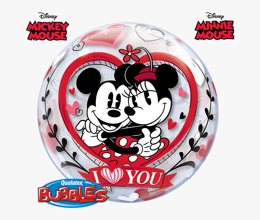 Mickey & Minnie Bubble Balloon I Love You - Bubble Mickey & Minnie Love Qualatex, HD Png Download, Free Download