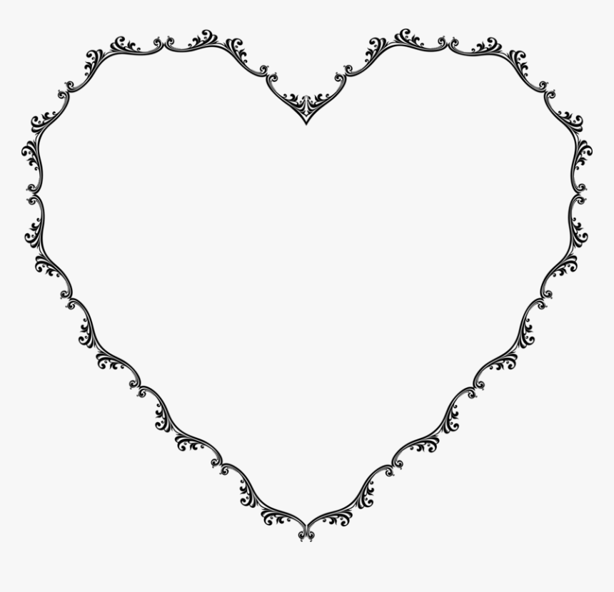 Heart,love,chain - Heart Clipart Black And White Flower, HD Png Download, Free Download