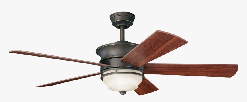 Ceiling Fan With Light In Bronze With Walnut Blades, HD Png Download, Free Download