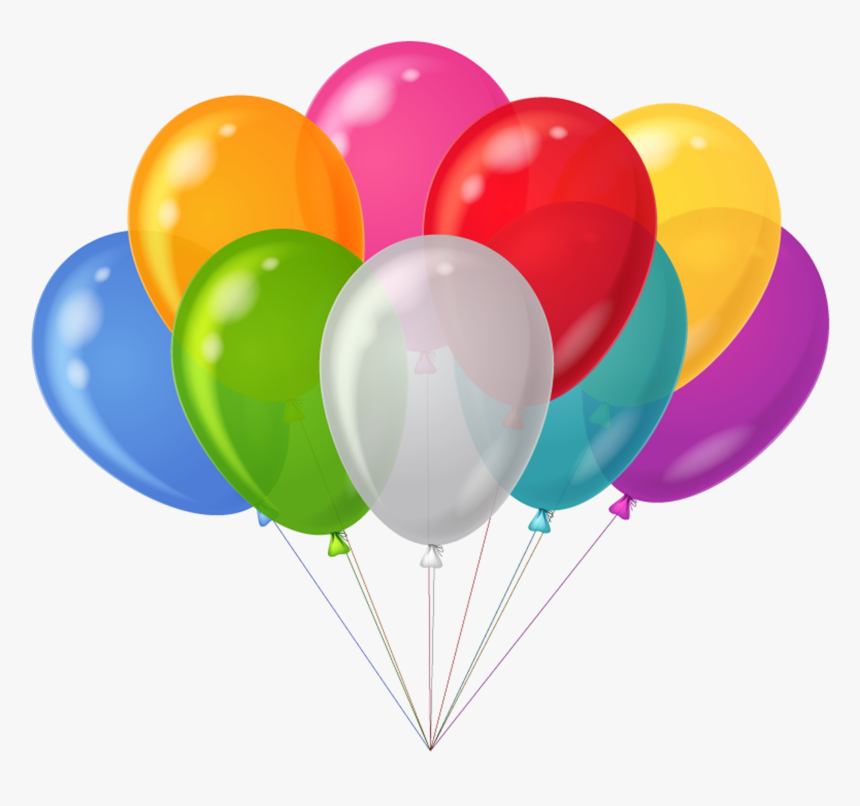 Bunch Transparent Colorful Balloons Clipart - Balloons Clip Art, HD Png Download, Free Download