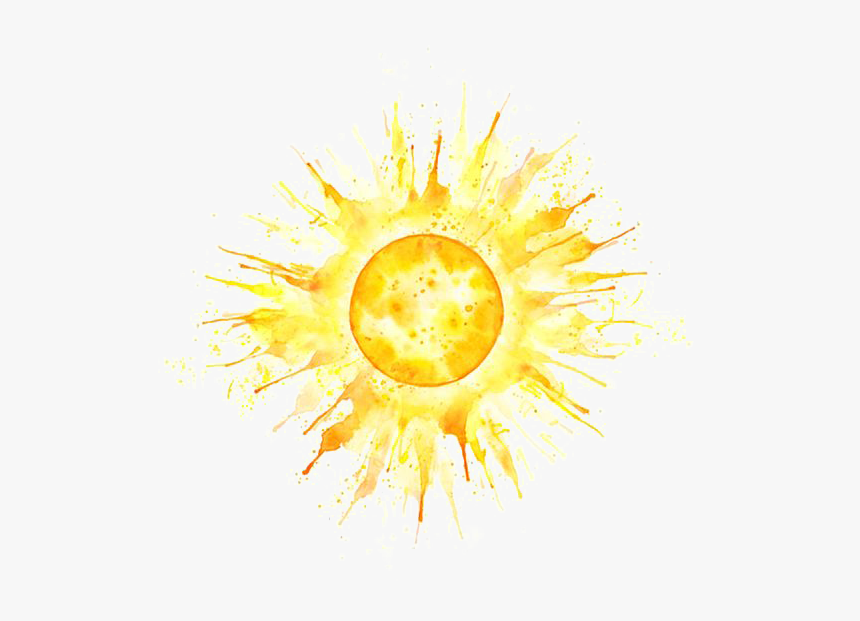 #sun #watercolor #summer #freetoedit #splatter #overlay - Watercolor Sun Tattoo, HD Png Download, Free Download