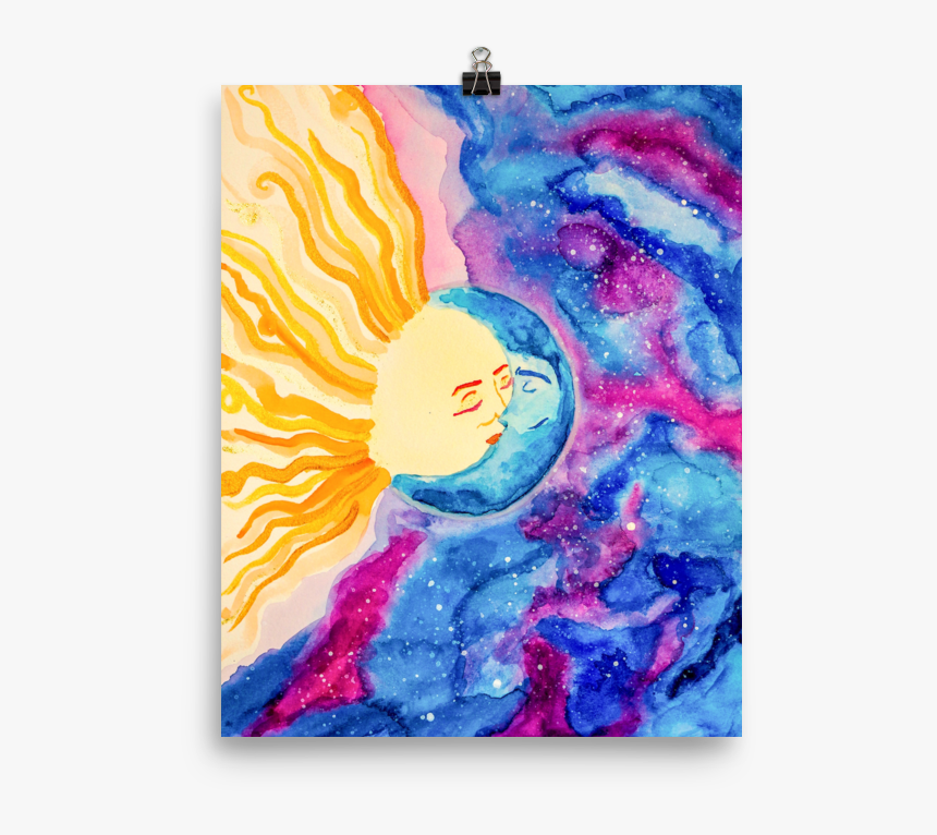 Sun And Moon Kissing Painting, HD Png Download, Free Download