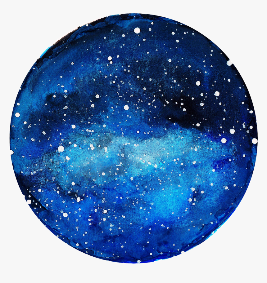 Watercolor, Blue Planet, Imagination, Planets, Space - Lukisan Langit Malam Penuh Bintang, HD Png Download, Free Download