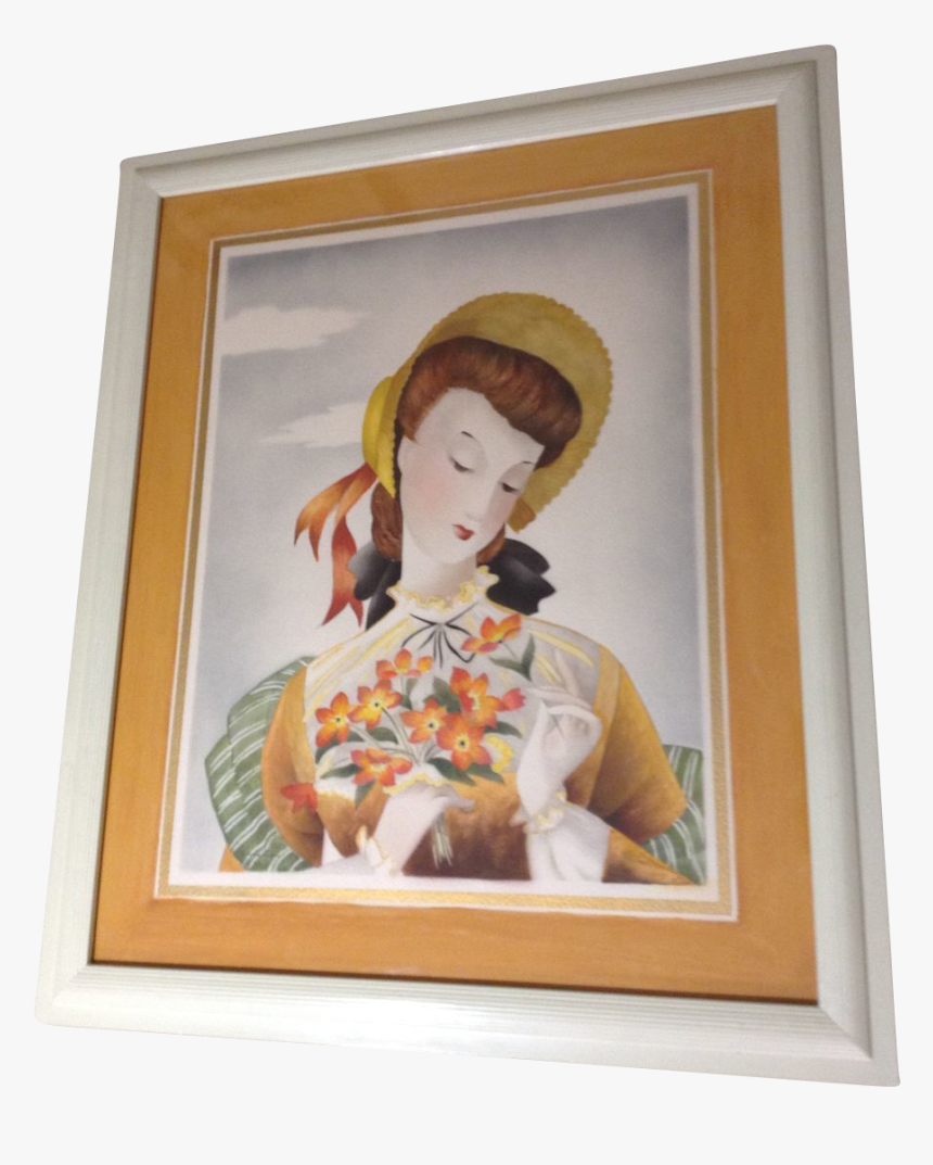 Michel Bp Watercolor Painting Lady In Sun Hat With - Picture Frame, HD Png Download, Free Download