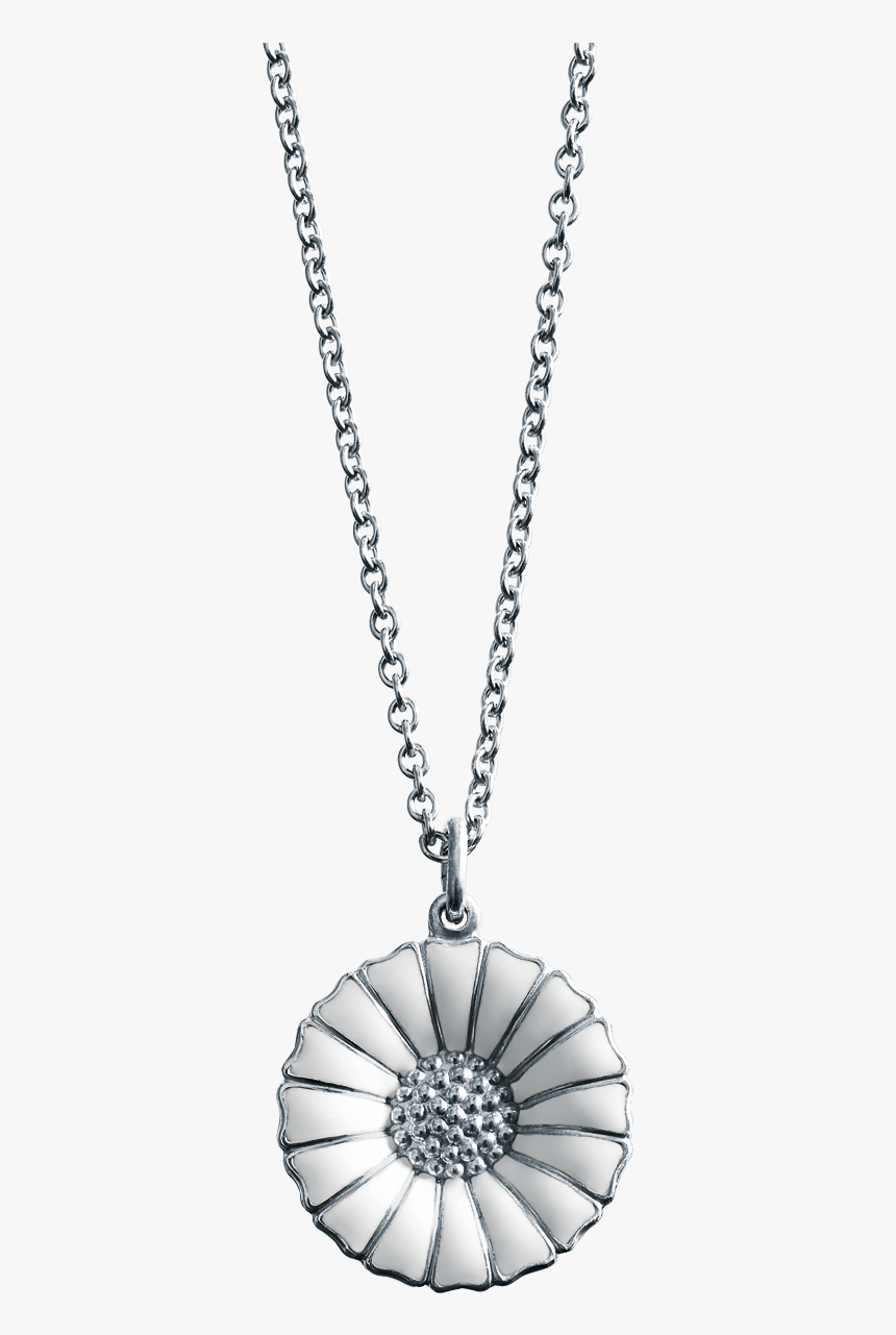 Rhodinated Sterling Silver With White Enamel - Georg Jensen Marguerit Halskæde Sølv, HD Png Download, Free Download