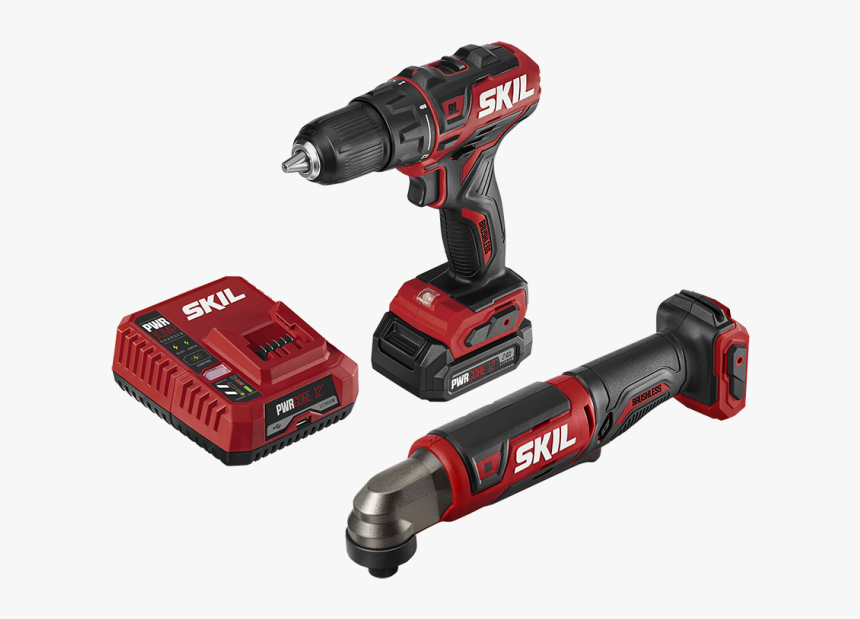 Pwrcore 12™ Brushless 12v Drill Driver & Right Angle - Skil Circular Saw And Drill Set, HD Png Download, Free Download