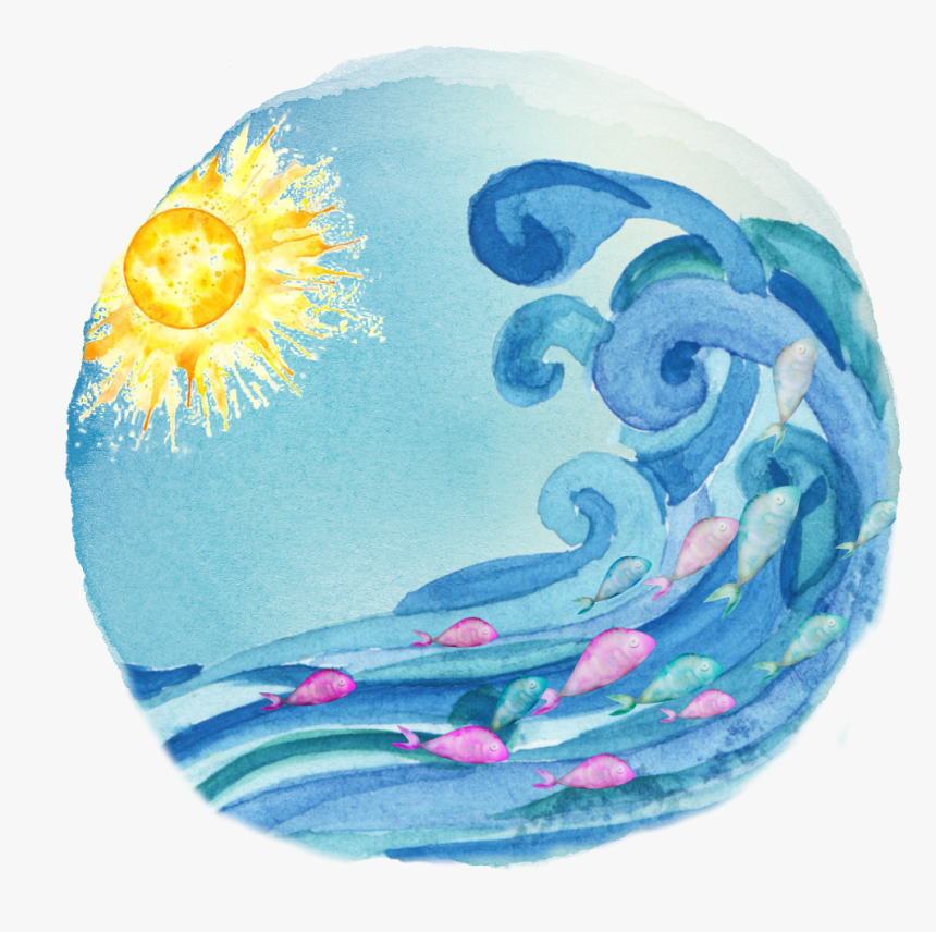 #watercolor #blue #sun #fish - Spirit Lead Me Where My Trust Is Without Borders Sticker, HD Png Download, Free Download