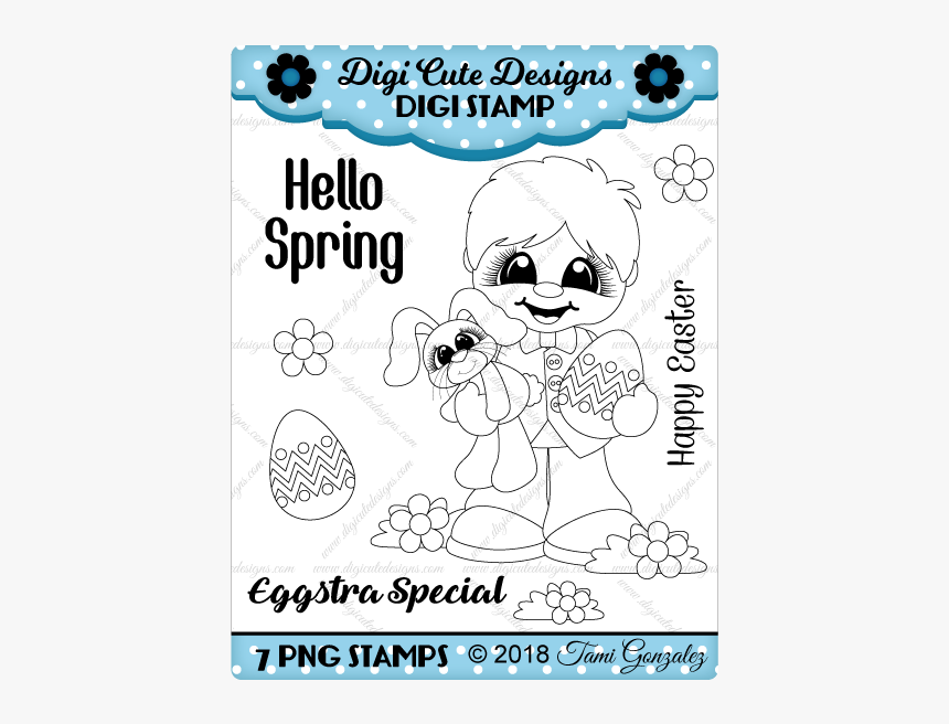 Easter Boy Digi Stamp-easter, Spring, Boy, Flower, - Independence Day, HD Png Download, Free Download