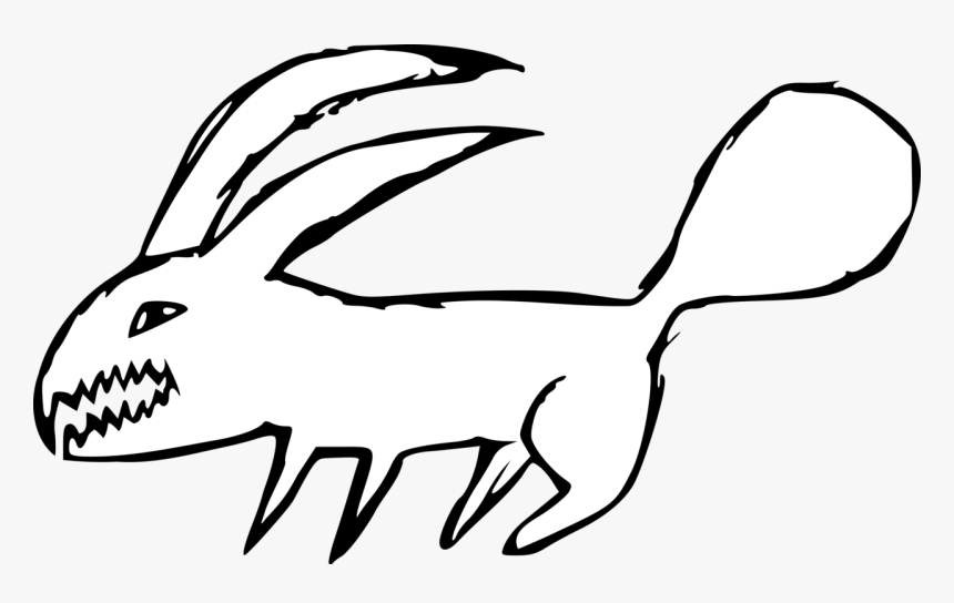 Rabits And Hares,monochrome Photography,carnivoran - Draw A Cute Arctic Hare, HD Png Download, Free Download