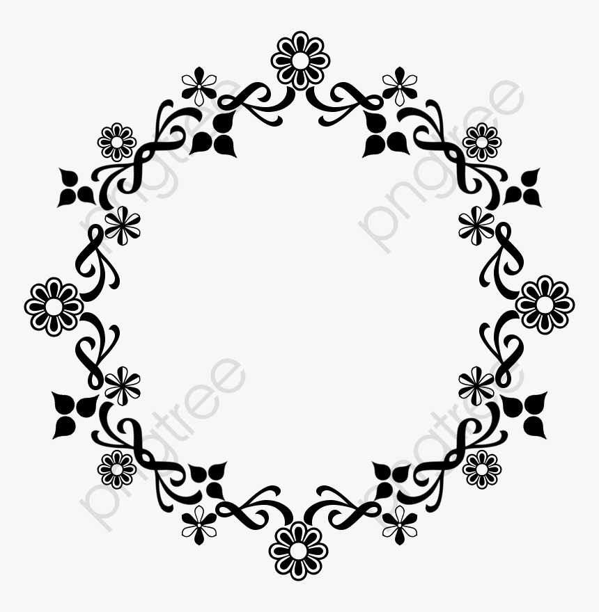 Flower Shaped Black Border - Coroa De Flores Png, Transparent Png, Free Download