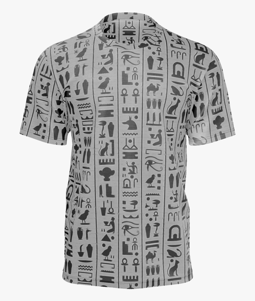 Ancient Egypt Hieroglyphic Grayscale Man Tee - Blouse, HD Png Download, Free Download