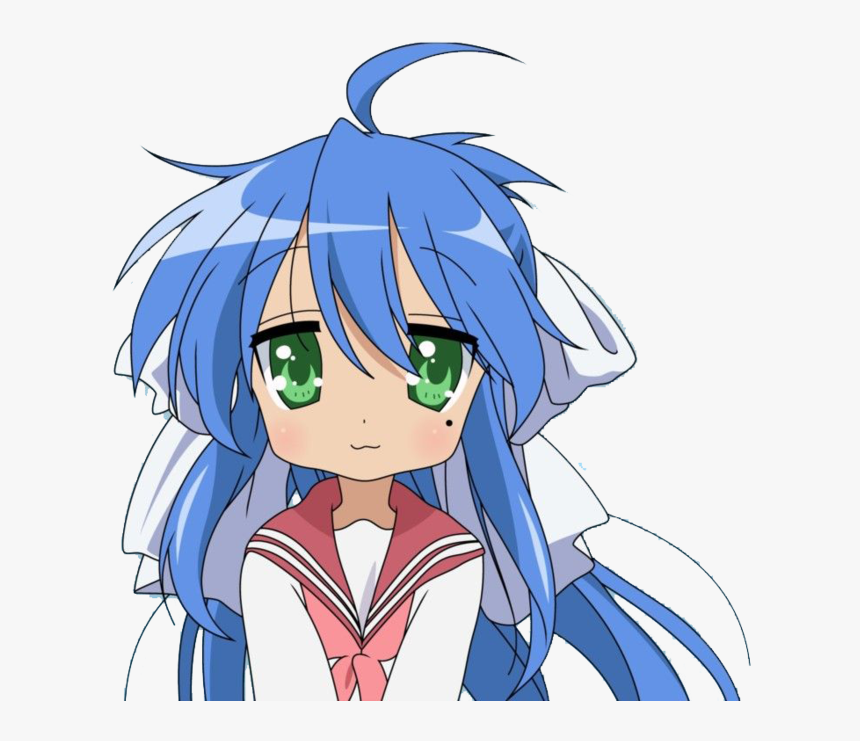 Konata Izumi Render By Mimikohchan-d5nid6x - Blue Hair Anime School Girl, HD Png Download, Free Download