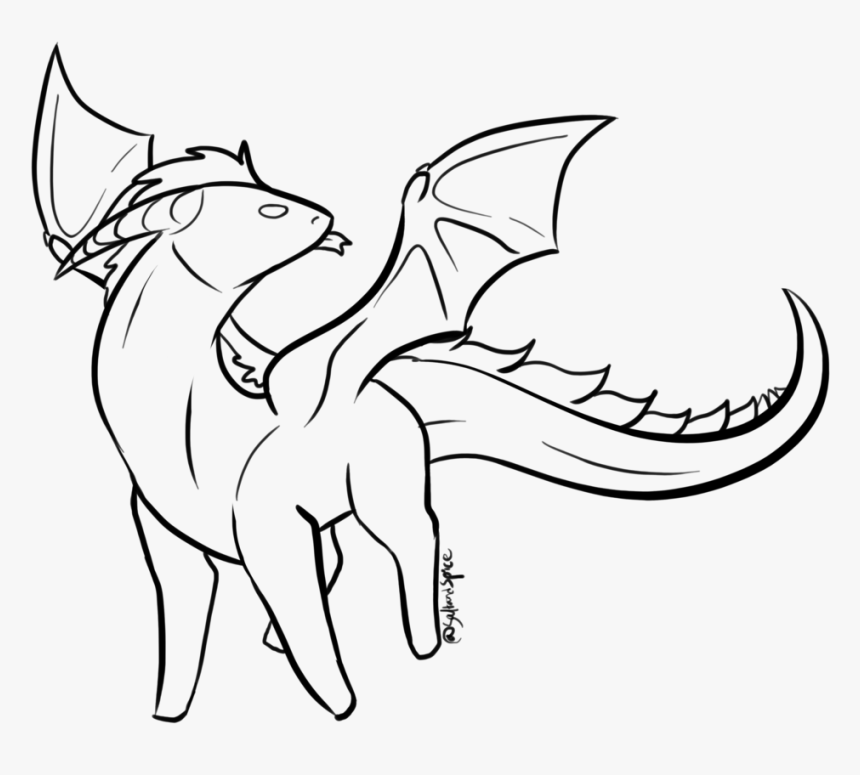 Water Dragon Drawing - Dragon Lineart F2u, HD Png Download, Free Download