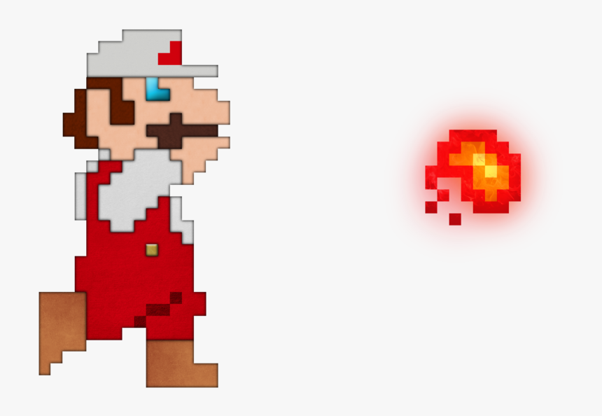 Graphic Transparent Library Real Life Fire Mario By - Mario Fireball 8 Bit, HD Png Download, Free Download