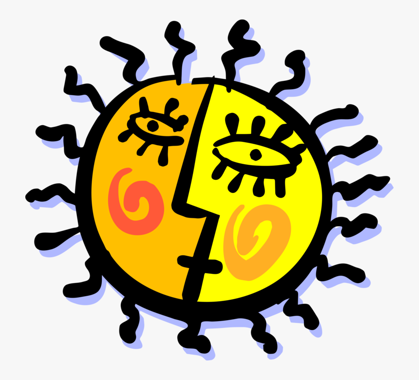 Vector Illustration Of The Personified Sun - Sun, HD Png Download, Free Download