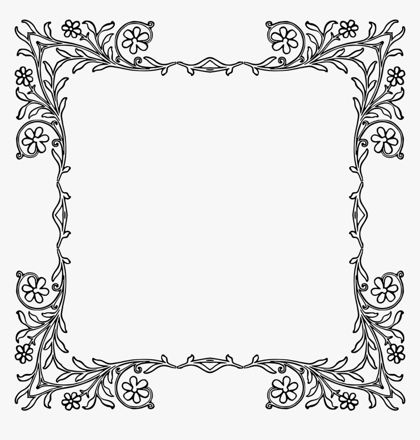 Picture Photography - Black Png Floral Border, Transparent Png, Free Download