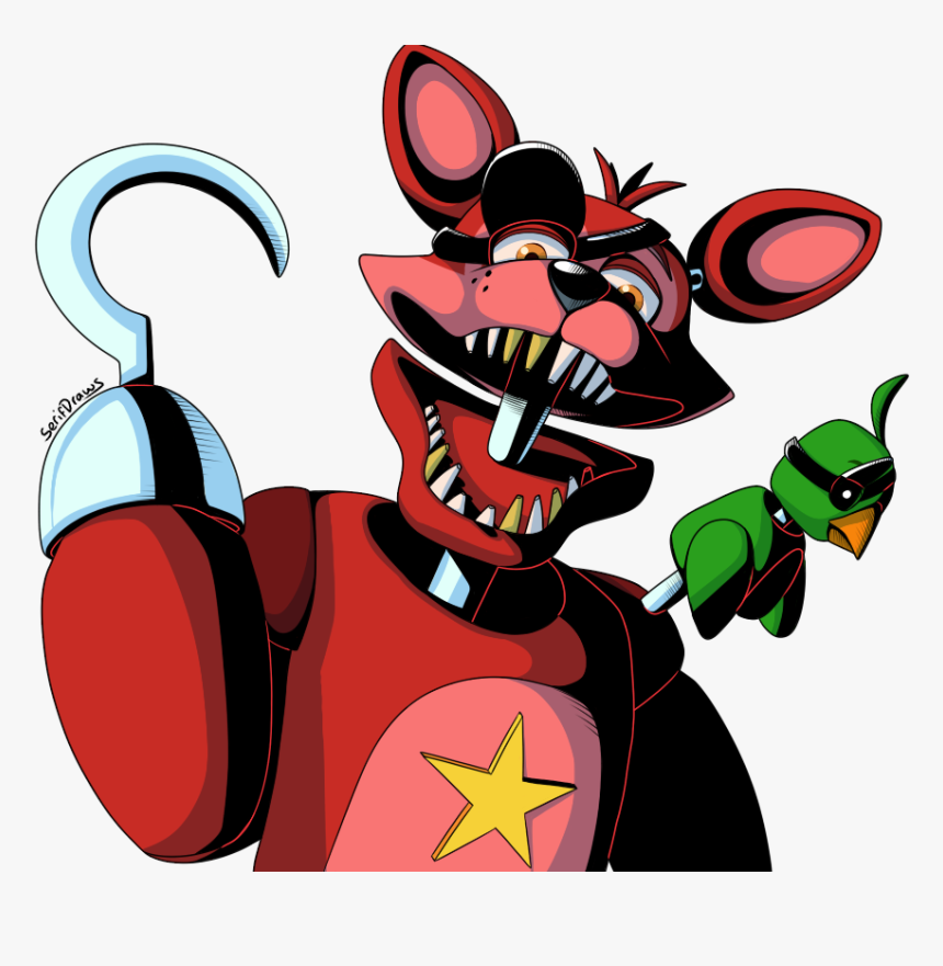 Foxy By Serifdraws On - Fnaf Rockstar Foxy Drawing, HD Png Download, Free Download