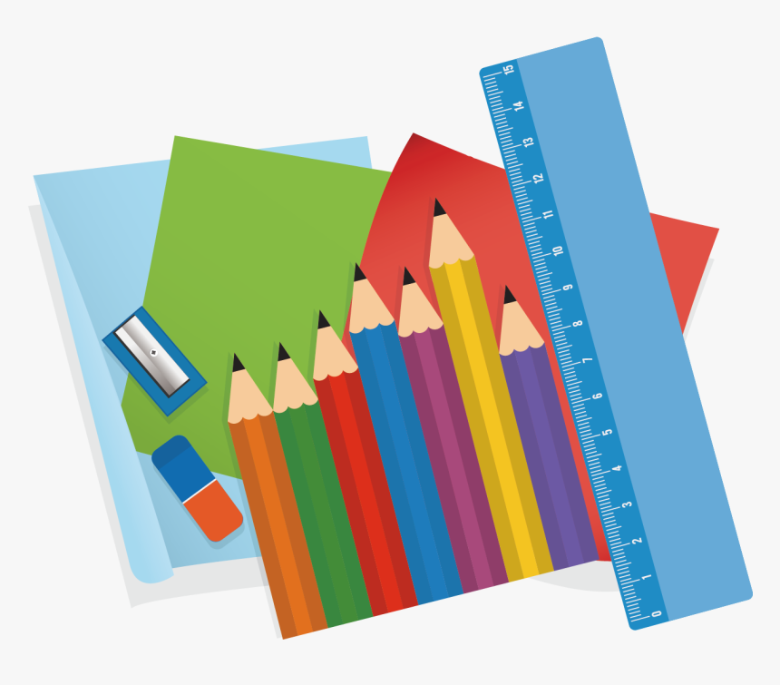 School Colored Pencil Banner Crayon - Pencil Vector Png, Transparent Png, Free Download