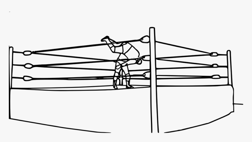 Wrestling, Ring, Wrestler, Boxing Ring, Thai Boxing - Wrestling Ring Coloring Pages, HD Png Download, Free Download