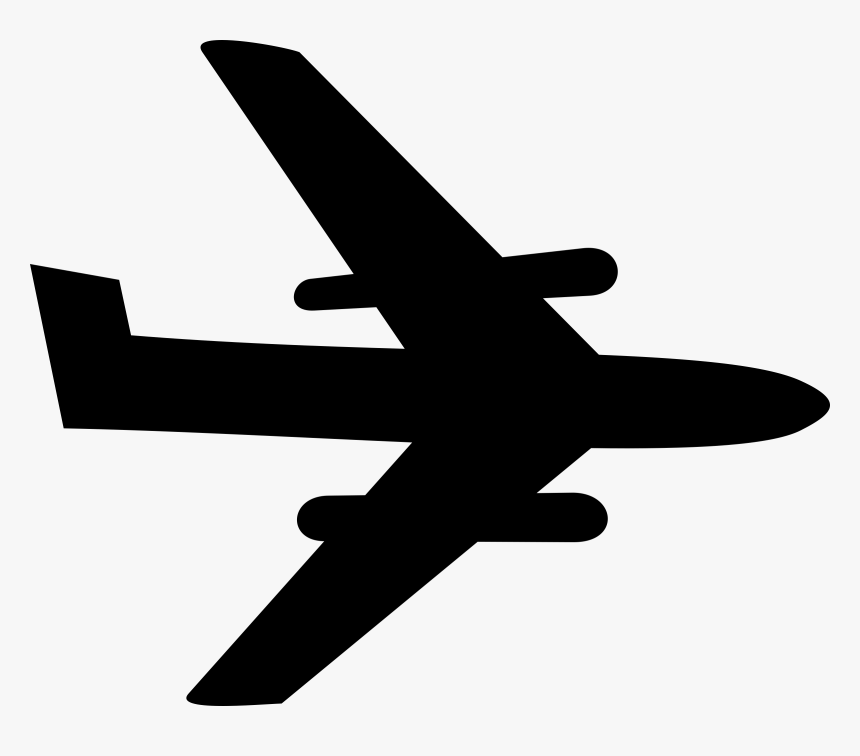 Clipart - Airplane Drawing Simple Black, HD Png Download, Free Download