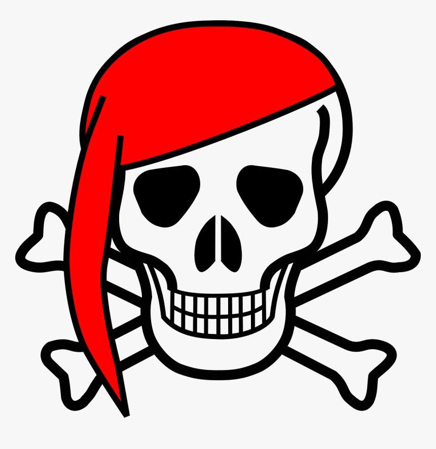 Pirate Skull Download Transparent Png Image - Easy Halloween Skull Drawings, Png Download, Free Download