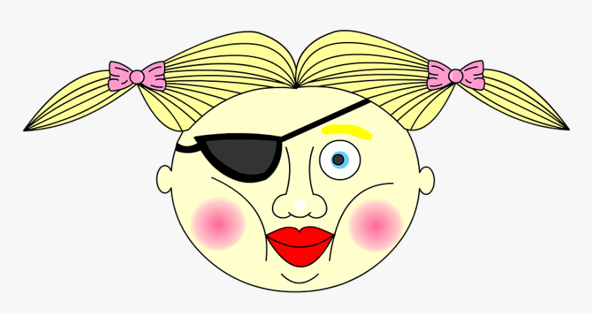 Pirate, Girl, Ugly, Pigtails, Patch, Funny, Weird, - Ugly Pirate Girl, HD Png Download, Free Download
