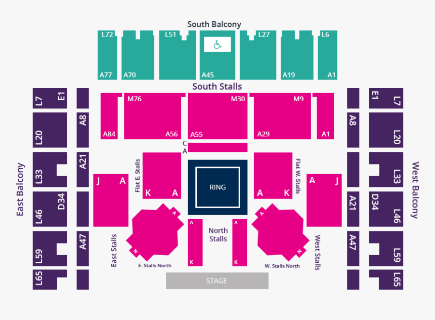 Wwe Seating Plan - Brighton Centre Seating Plan, HD Png Download, Free Download