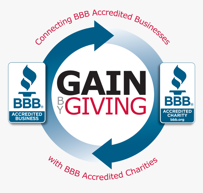 Bbb Accredited Business Logo Png - Bbb Gain By Giving, Transparent Png, Free Download