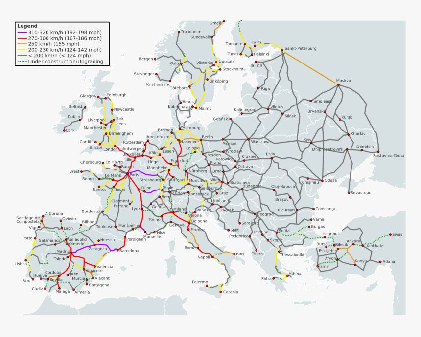 View Media - Train Map Europe, HD Png Download, Free Download