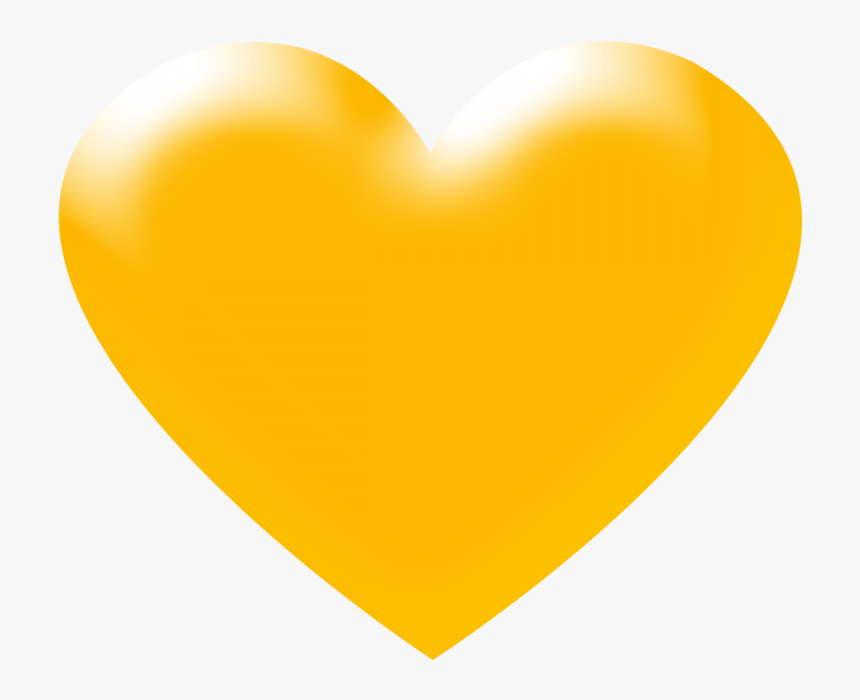 3d Yellow Heart Png Transparent Background Image Download - Yellow Heart No Background, Png Download, Free Download
