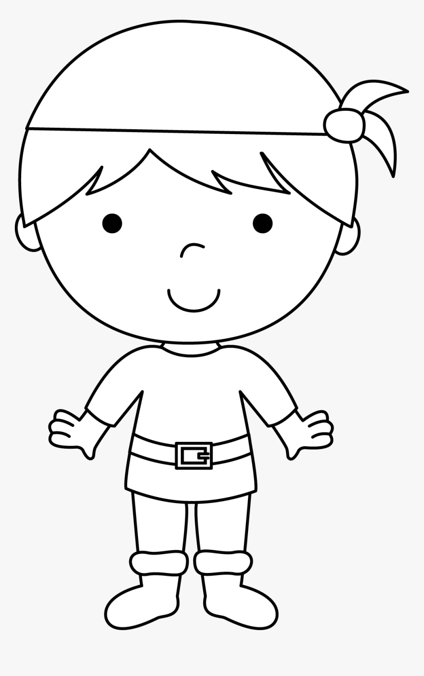 Boy Pirate Digi Stamp - Pirate Boy Template, HD Png Download, Free Download