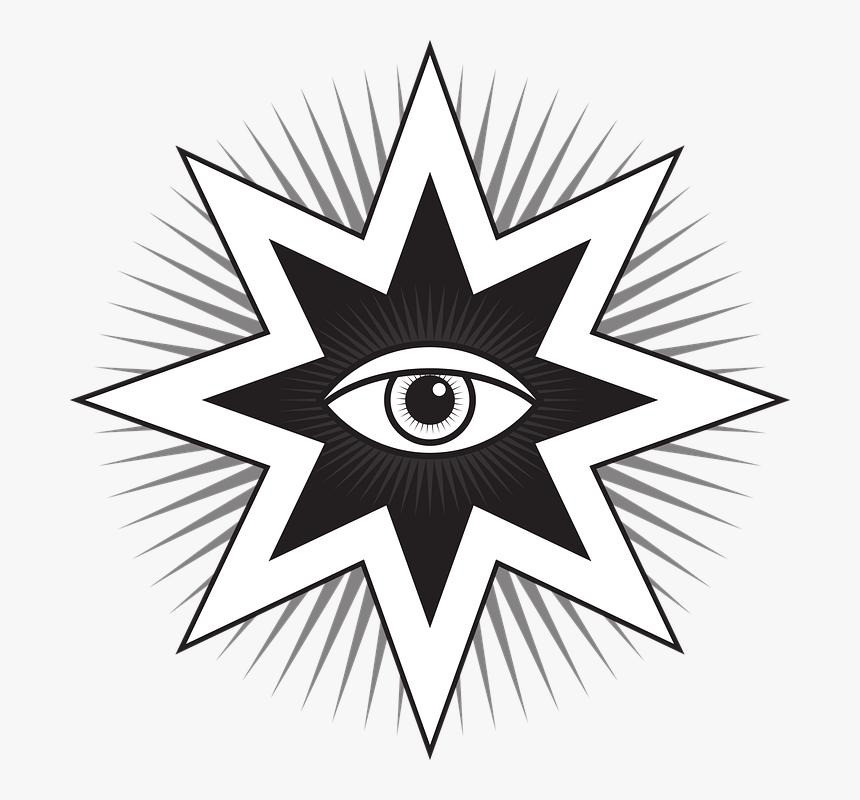 All Seeing Eye, Eye, Symbol, Sign, Pyramid, Illuminati - 8 Pointed Star With Eye, HD Png Download, Free Download