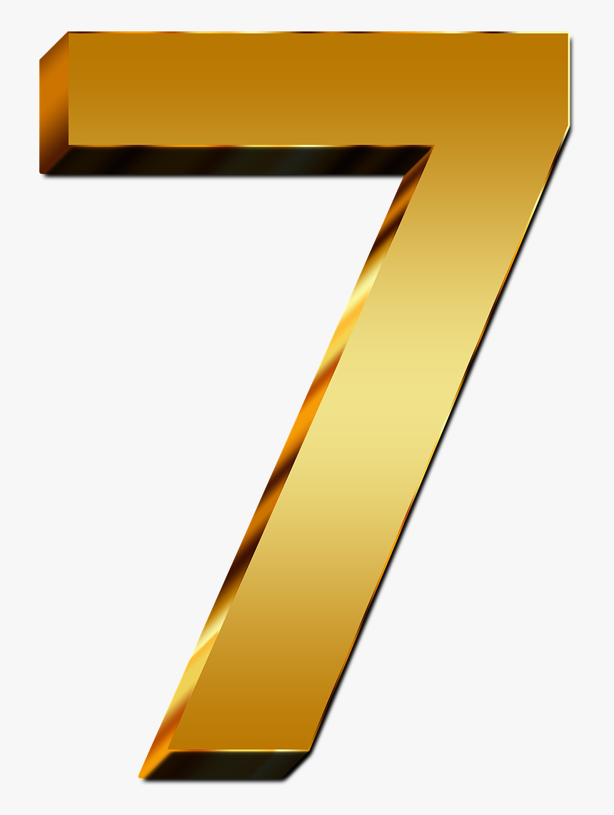 Pay Gold Seven Number Digit 3d Png Image - Numero 7 Em Png, Transparent Png, Free Download