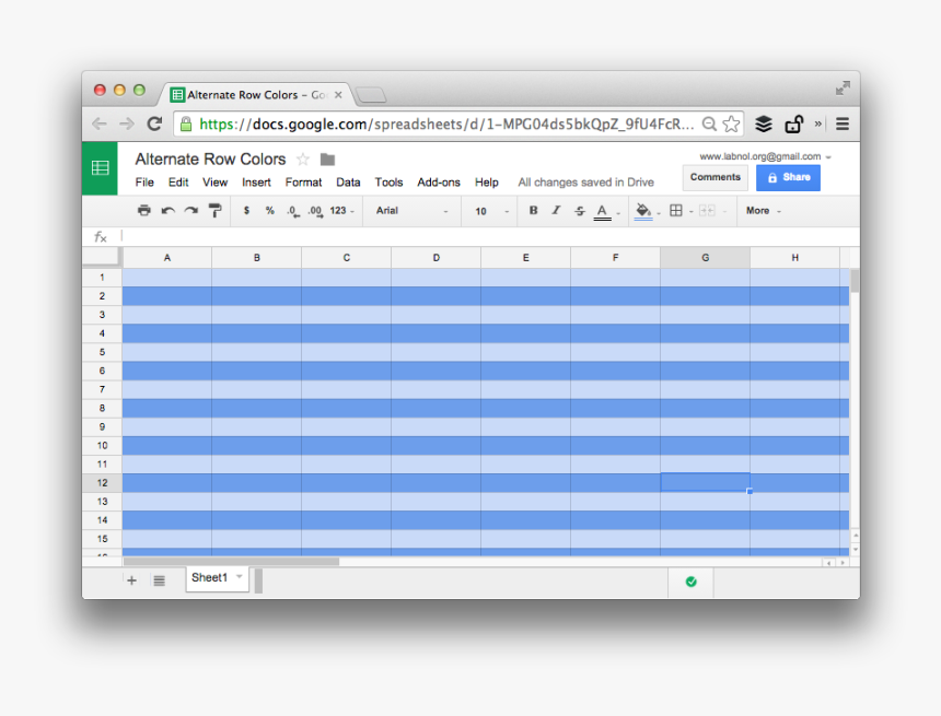 Alternate Row Colors In Google Sheets - Google Sheet Table Format, HD Png Download, Free Download