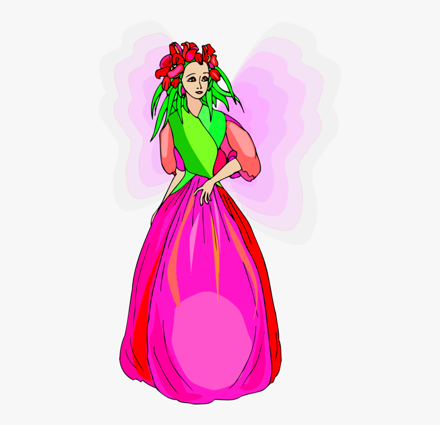 Pink,fashion Illustration,flower - Fairy, HD Png Download, Free Download