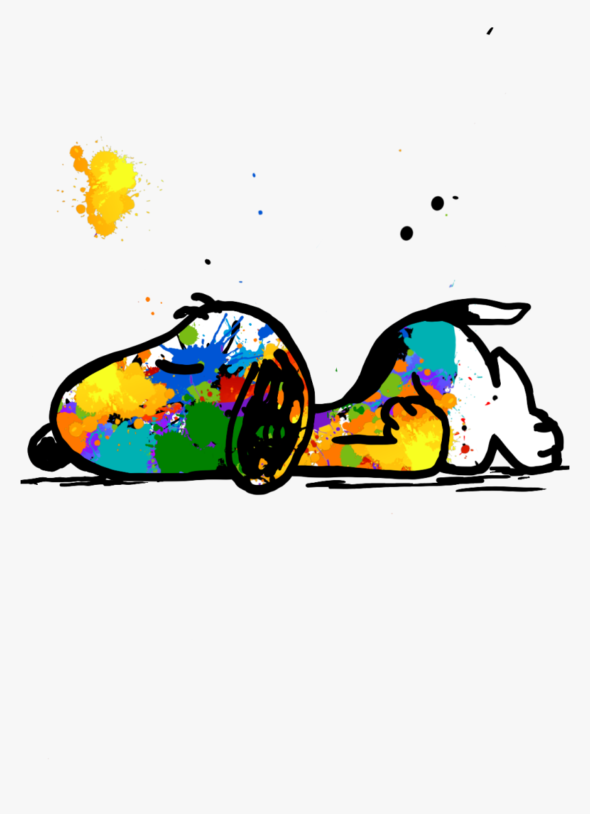 #paintsplattersnoopy #paint #splatter #snoopy #sleeping - Snoopy Sleeping, HD Png Download, Free Download