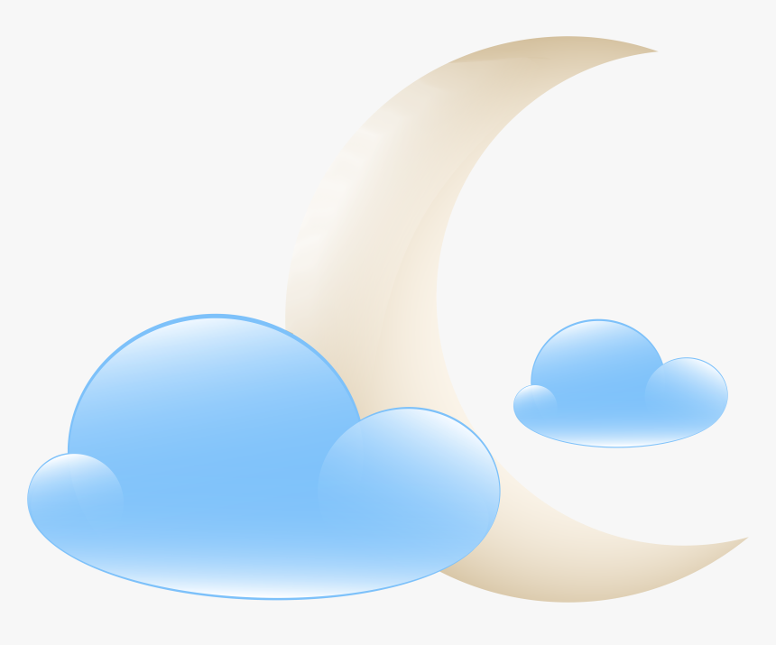 Transparent Cloud Clipart - Moon With Clouds Clipart, HD Png Download, Free Download