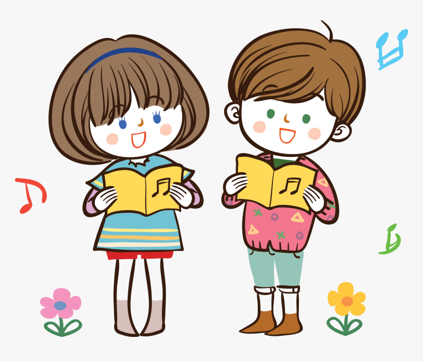 Child Computer File - Cartoon Children Singing Png, Transparent Png, Free Download