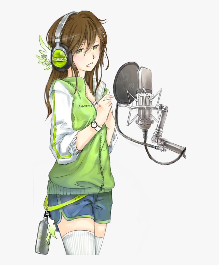 Drawn Singer Anime - Anime Girl Singing Drawing, HD Png Download, Free Download