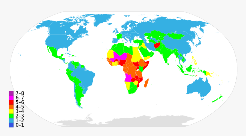 Country Clipart Human Population - Countries By Fertility Rate 2016, HD Png Download, Free Download