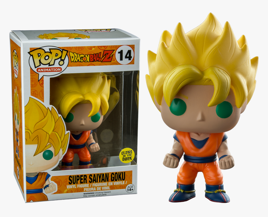 Dragon Ball Z Glow In The Dark Super Saiyan Goku Pop - Funko Pop Goku Ssj, HD Png Download, Free Download