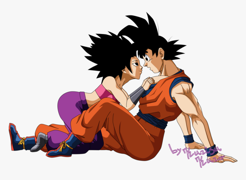 Goku Mammal Human Hair Color Vertebrate Anime Cartoon - Goku And Caulifla Kissing, HD Png Download, Free Download