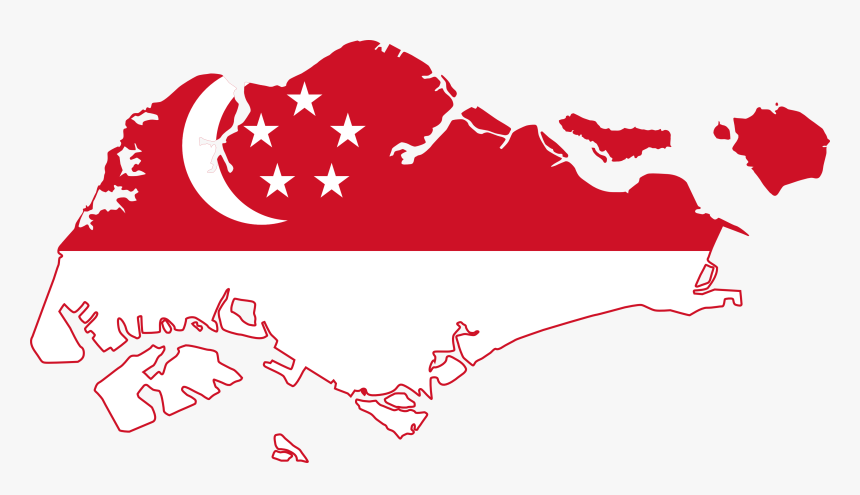 Singapore Flag In Country , Transparent Cartoons - Singapore National Day Map, HD Png Download, Free Download