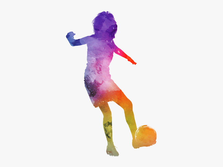 Watercolor Soccer Girl Png, Transparent Png, Free Download