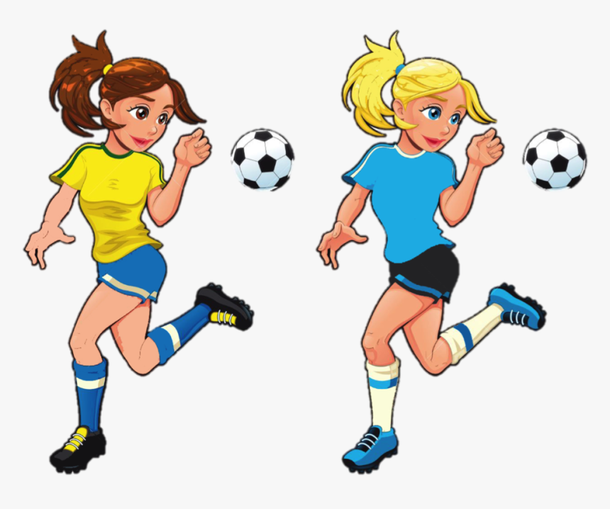 Soccer Football Girl Player Clipart Cartoon Vector Image | art-kk.com