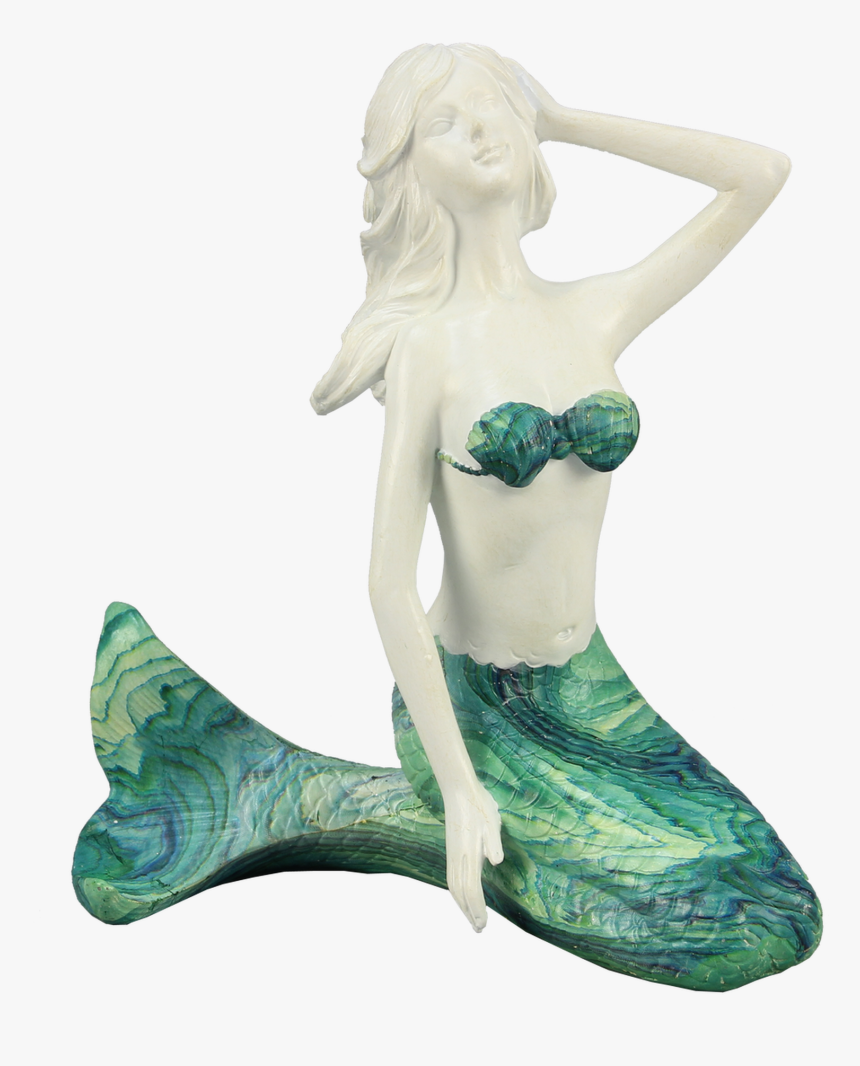 Kneeling Mermaid With Blue/green Tail - Mermaid Kneeling, HD Png Download, Free Download