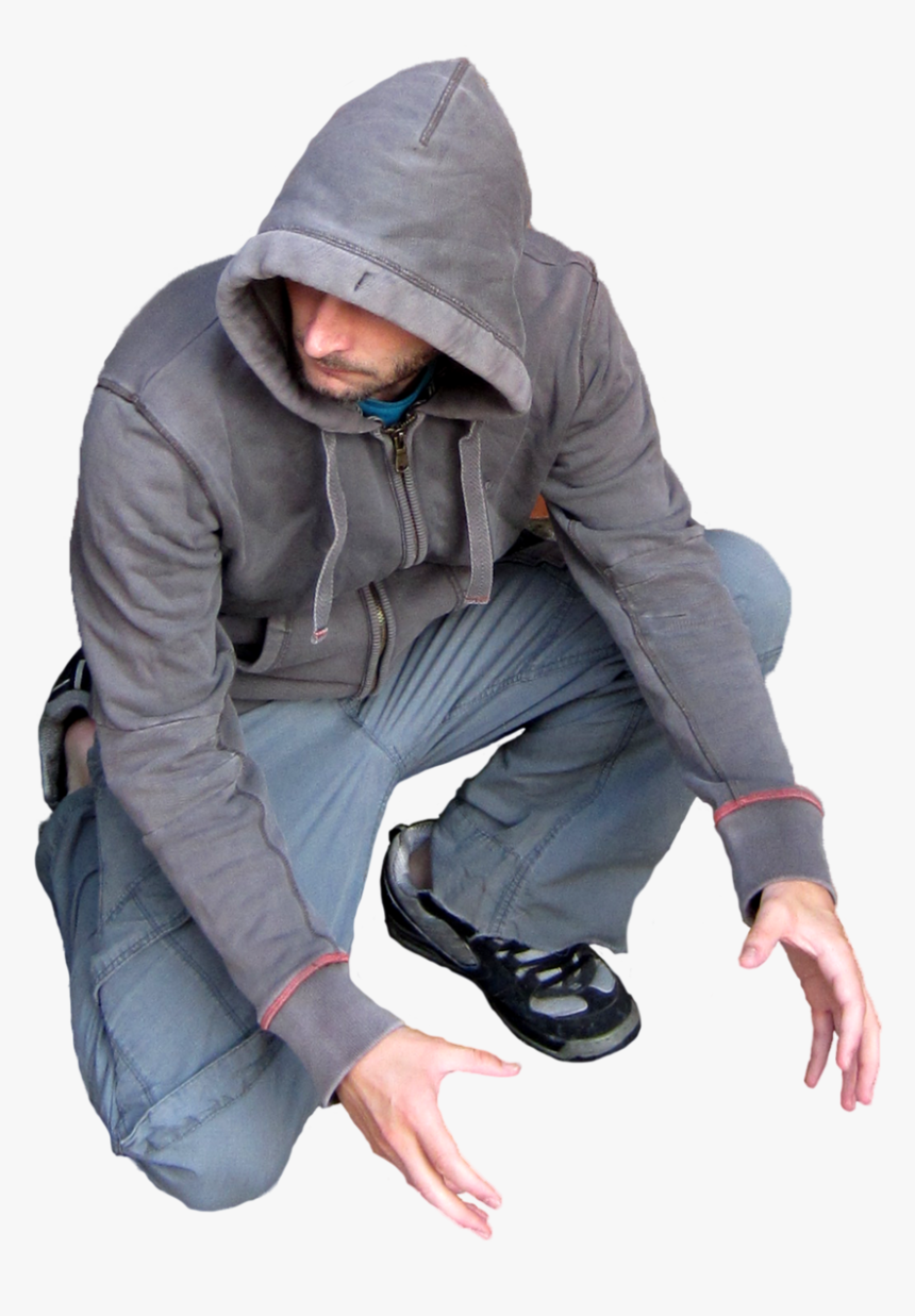 #ftestickers #man #kneeling #squatting #hoodie #people - Man In Hoodie Transparent, HD Png Download, Free Download