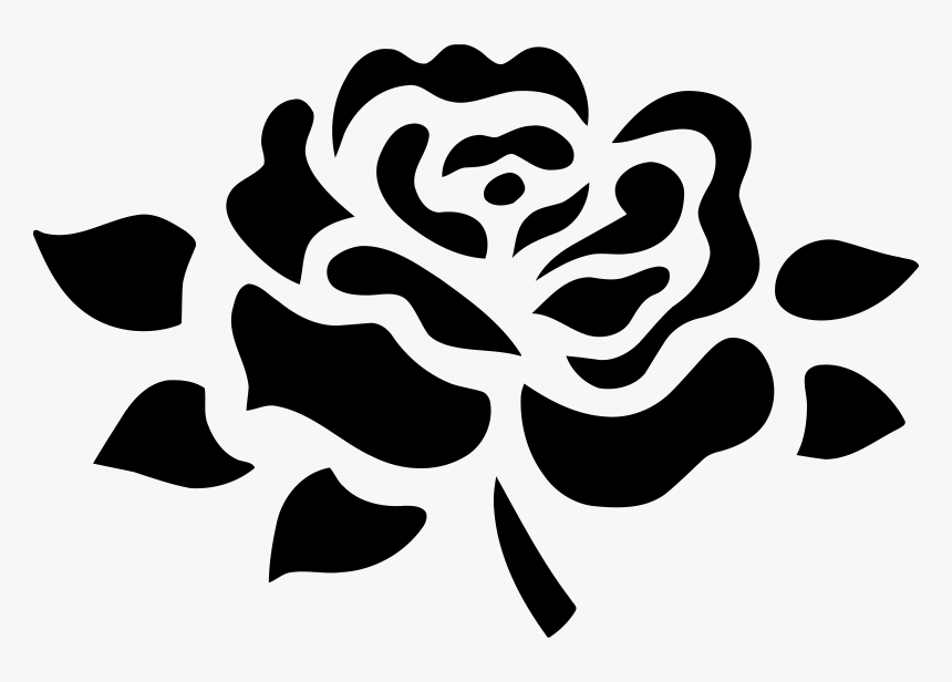 Stylised Rose Clip Arts - Black And White Png, Transparent Png, Free Download